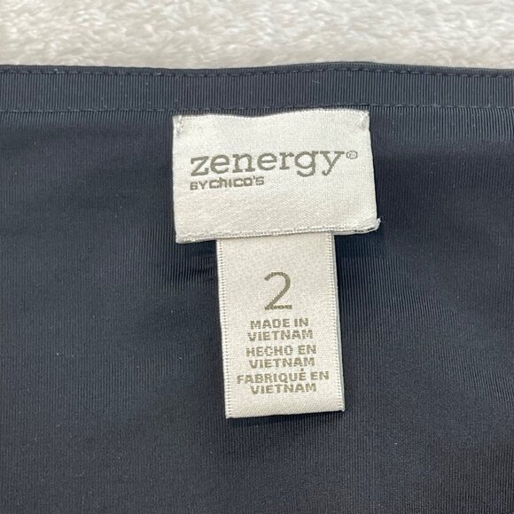 Zenergy Tummy Control Leggings Women's Size 12 Black Cropped High Waist Cotton - Picture 4 of 12
